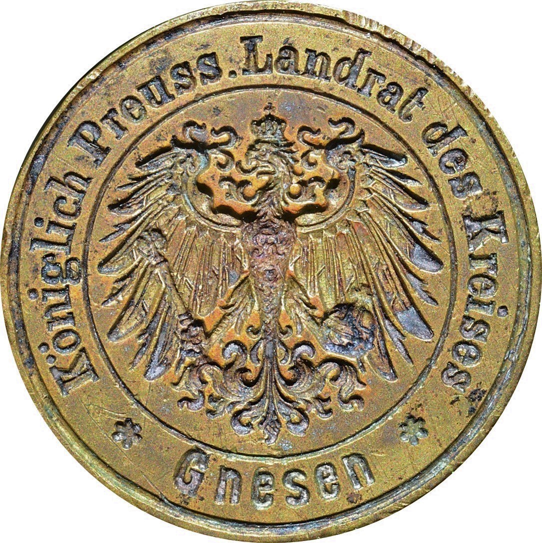 Tłok pieczętny pruskiego starosty powiatu gnieźnieńskiego z orłem pruskim